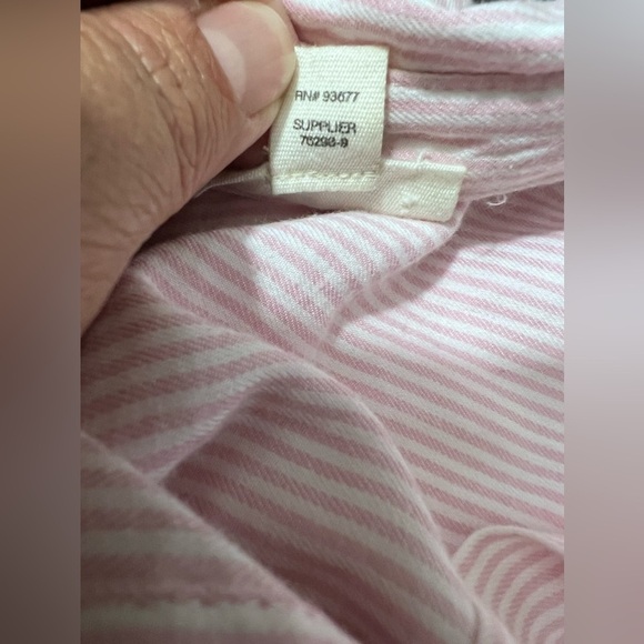 A.N.A. Womens Cotton Pink Stripes batwing Long Sleeve Button Down Shirt - Picture 9 of 11